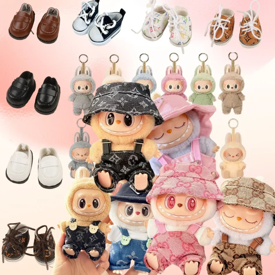 Anime Labubu Doll Clothes Fashion Overalls Labubu Idol V1 V2 Dolls Clothing Accessories 15/17cm Plush Doll Universal In stock Anime Labubu Doll Clothes Fashion Overalls Labubu Idol V1 V2 Dolls Clothing Accessories 15/17cm Plush Doll Universal In stock